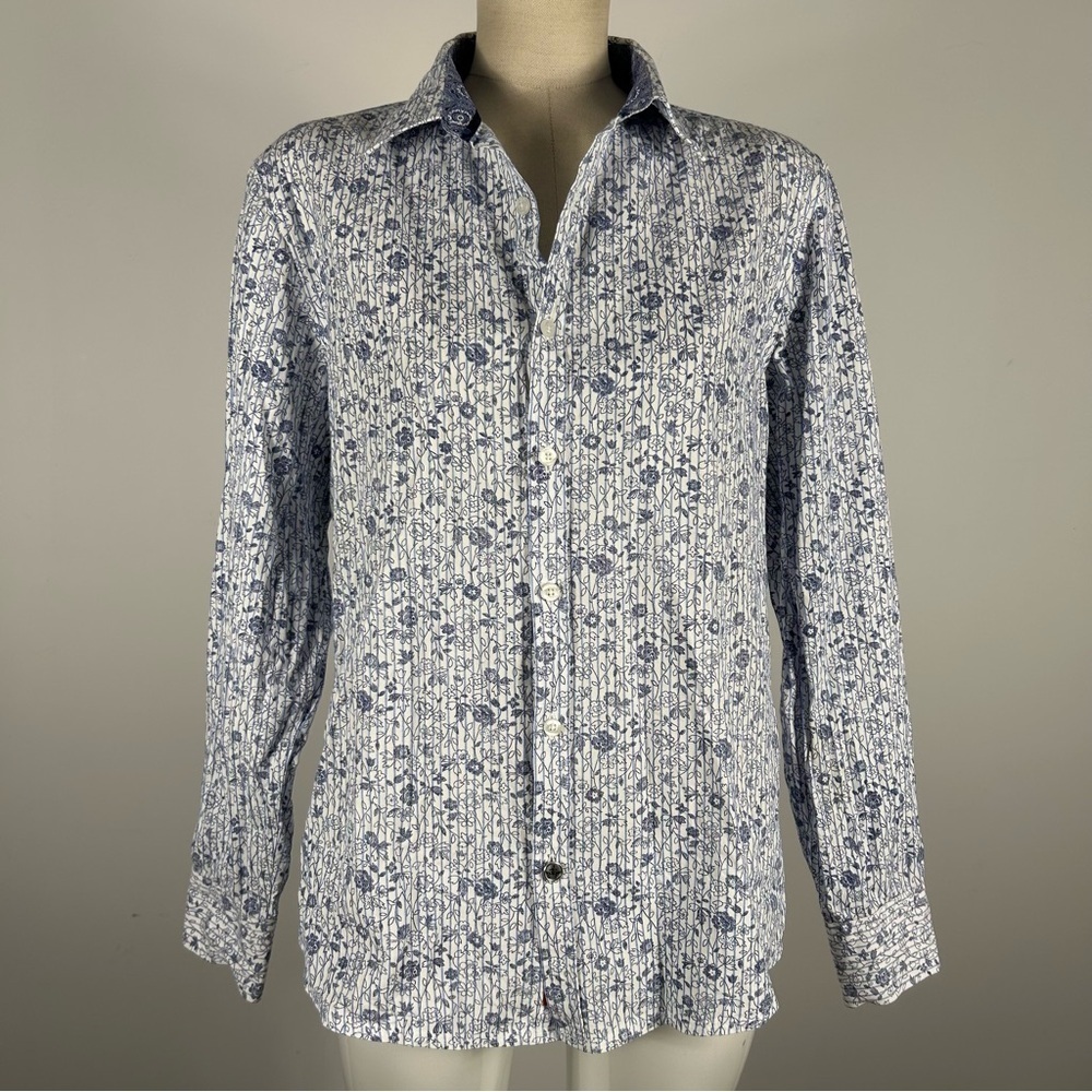 English laundry Men's Blue Floral Shirt M